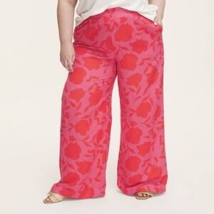 Kate Spade Red Floral Wide-Leg Pants